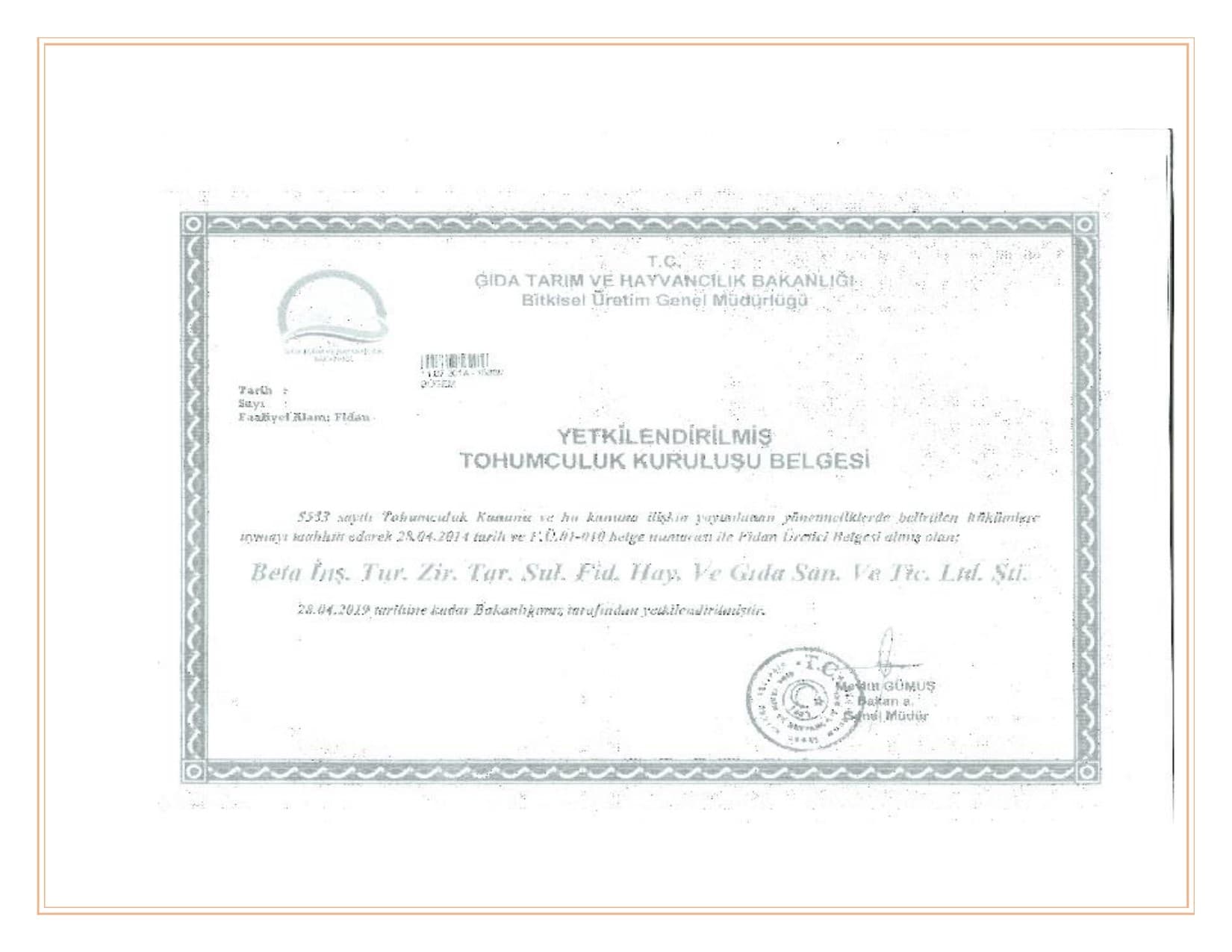 Ticaret Odası Sicil Belgesi